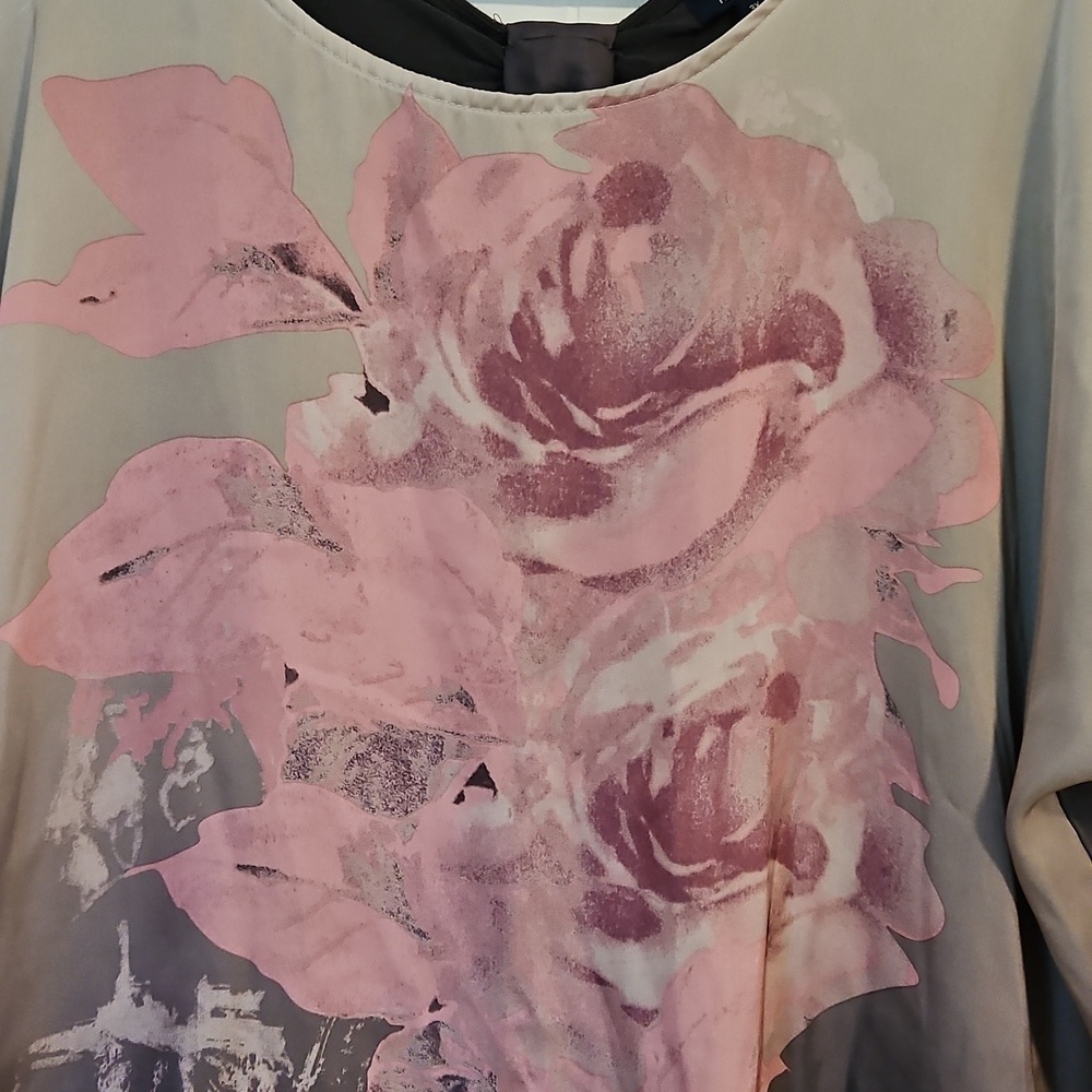 Reitmans floral satin feel short sleeve shirt oversized womens 3X - Picture 2 of 6